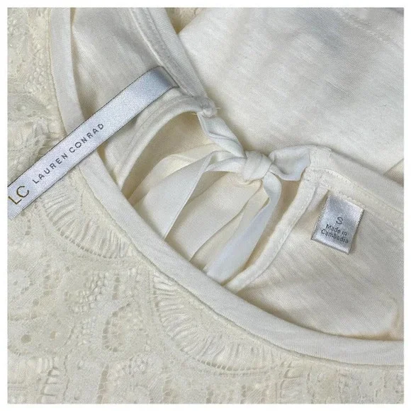 Lauren Conrad Ivory Lace Knit Top - Picture 3 of 11